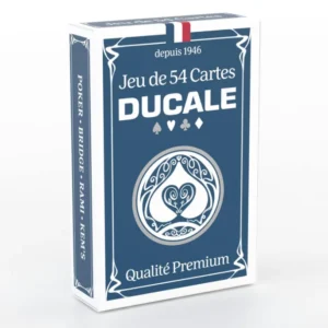 Ducale Origine – Jeu de 54 Cartes – Jeu de Poker, Président, Palmito, 8 Américain – Fabriqué en France – Coloris aléatoire (Bleu ou Rouge)