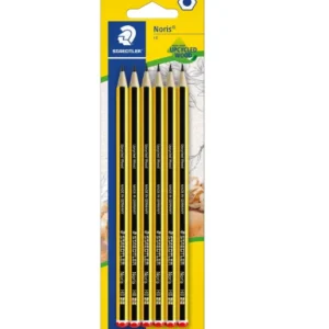 Staedtler Noris 120, Crayons à papier HB en bois de haute qualité, Étui blister de 6 crayons HB, 120-2BK6DA